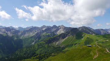 Vom Fellhorn durch das Skigebiet in Richtung Kanzelwand