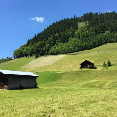 Start der Tour in Mittelberg Bödmen
