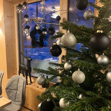 A woman is playing the harp in a modern room. Soft light and stylish furniture create a cozy atmosphere. | © Genuss- & Aktivhotel Sonnenburg