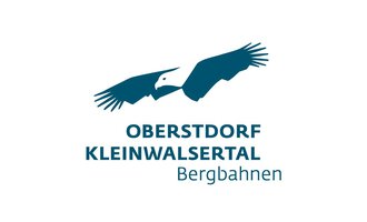 A logo of the Oberstdorf Kleinwalsertal cable cars. It features a stylized eagle in flight position. | © OBERSTDORF · KLEINWALSERTAL BERGBAHNEN
