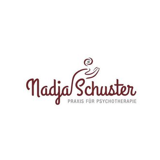 © Praxis für therapeutische Unterstützung Logo A simple logo with the name "Nadja Schuster" and the additional text "Practice for Psychotherapy". The font is elegant and in a red color on a light background. | © Praxis für therapeutische Unterstützung Logo