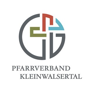 A modern logo of the parish association Kleinwalsertal. It features various geometric shapes in different colors. | © Pfarrverband Kleinwalsertal Logo