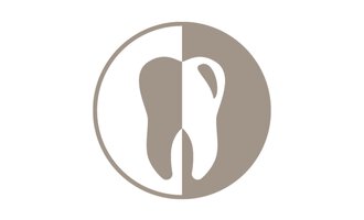 A simple logo that shows a tooth, divided into two colors. The tooth is stylized and likely belongs to a dental practice or a dental service. | © lippai_zahnicon-22 (1)